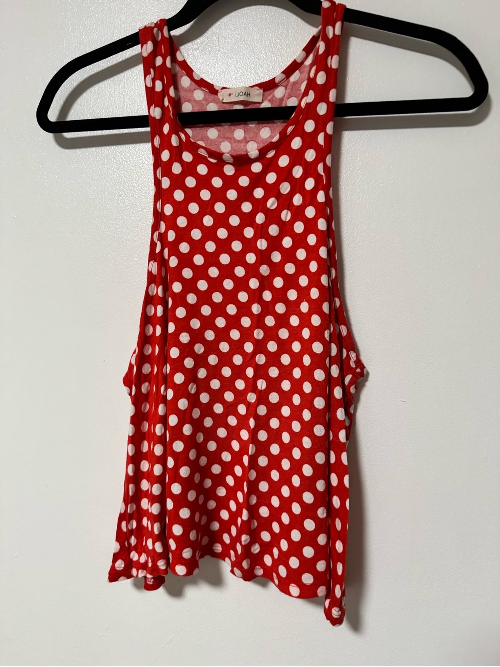 Red and White Polka Dot Racerback Tank top